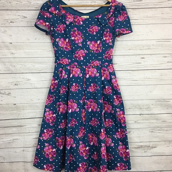 lindy bop Dresses & Skirts - Lindy Bop polka dot roses floral pinup 50s dress